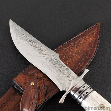 The bux damascus fixed blade knife 26CM-Romance of Men